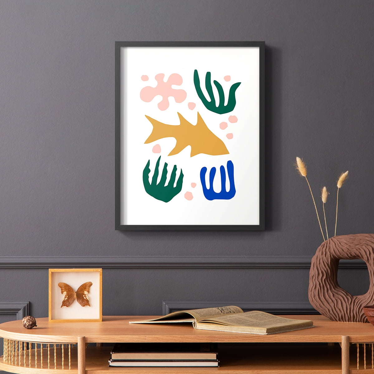 Matisse CDLXVI in Black Solid Wood Framed Print No Nail Hanging