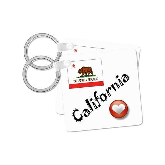 3dRose, I Love California, set of 2 Key Chains