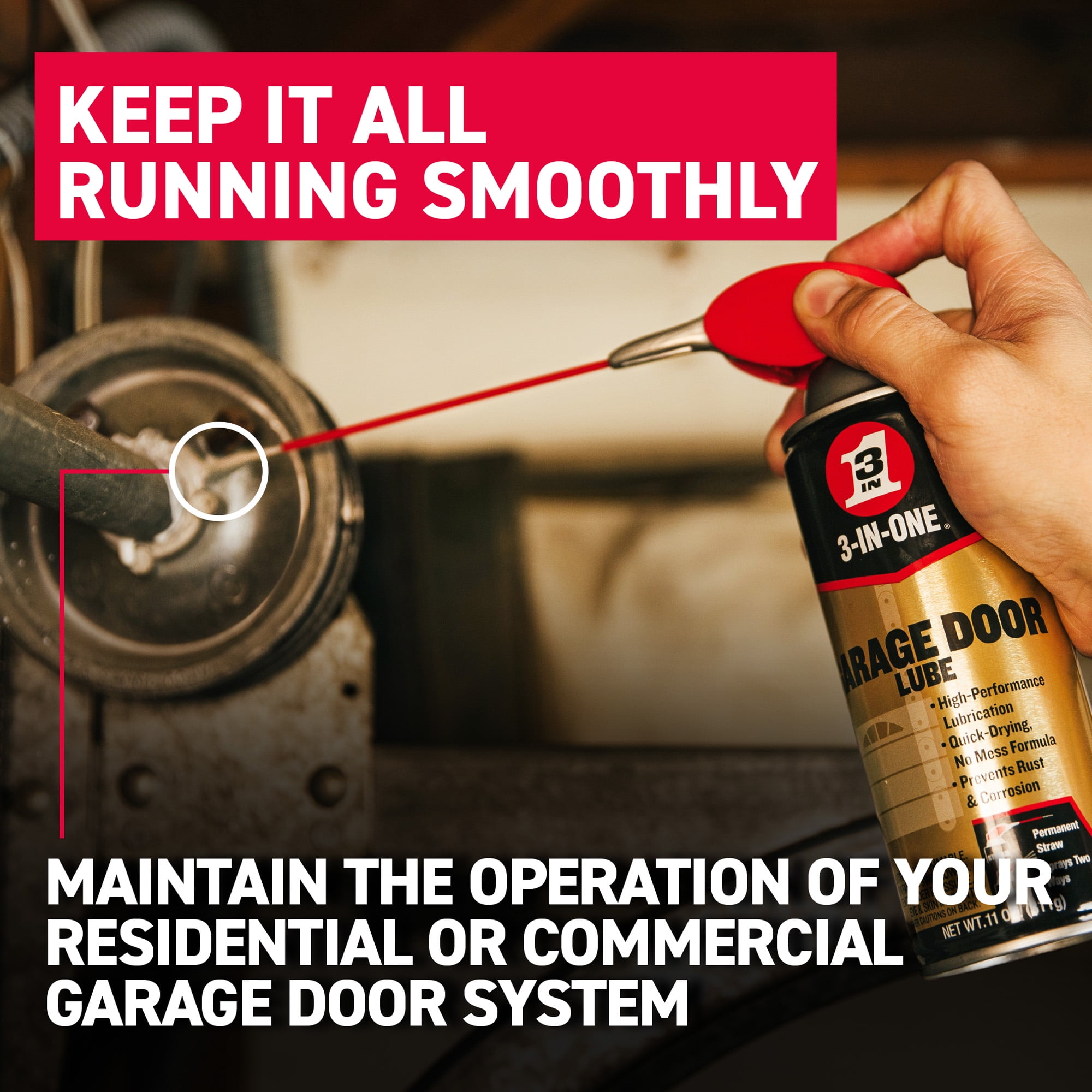 3-IN-ONE 100581 Garage Door Lubricant 11 Oz