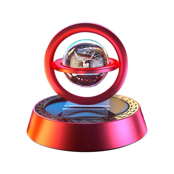 Gmogad 5ml Solar Powered Car Aroma Diffuser Automatic Rotating Air Freshener Metal Ventless Perfume for Dashboard Long Lasting Fragrance No Battery Needed