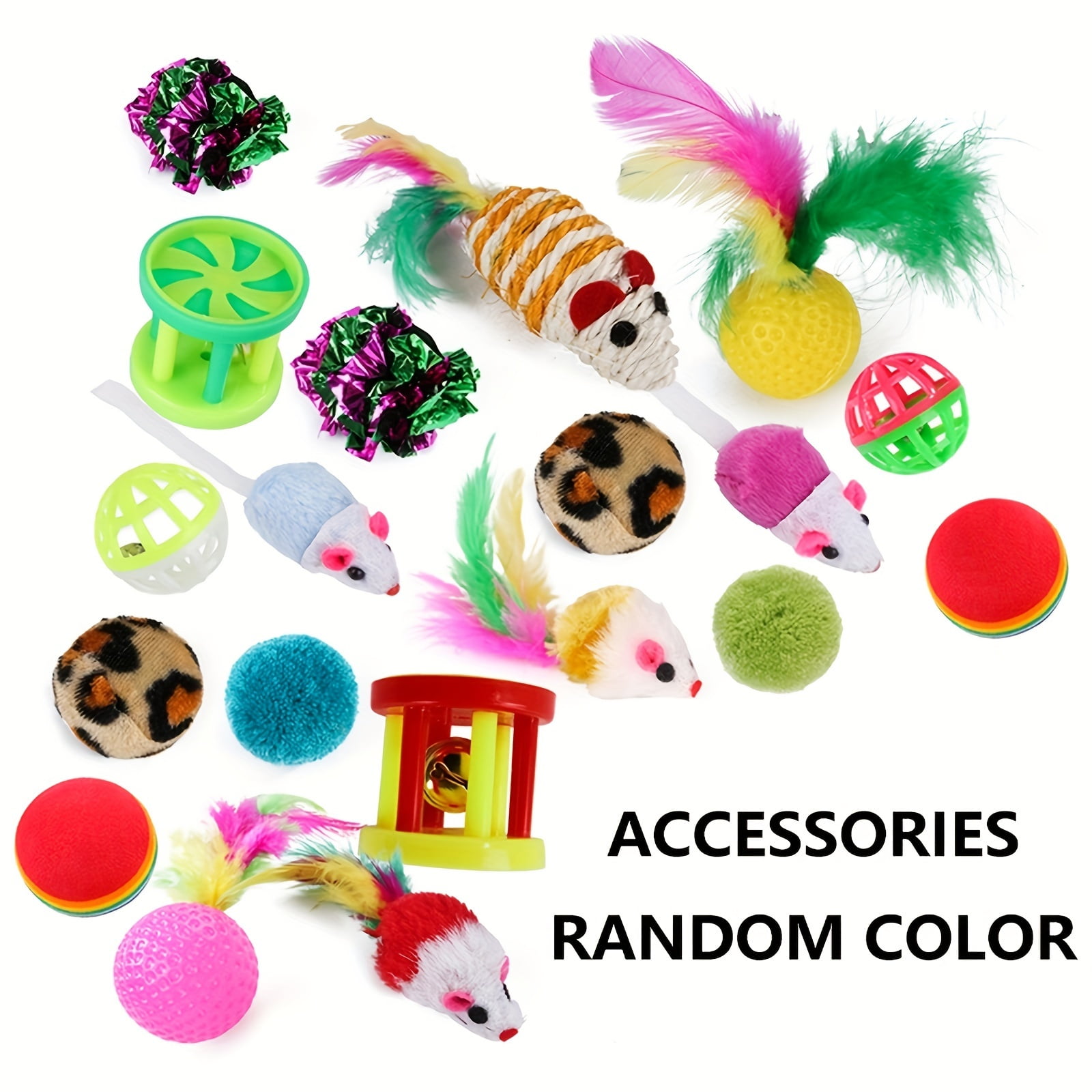 Interactive cat toy set, including tunnel, ball, mouse, spring, and hollow ball - the perfect choice for indoor cats, providing hours of fun and exercise