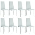 thumbnail image 4 of LUFTUT Dining Chairs Set of 8, Light Gray Faux Leather High Back Chairs for Kitchen & Dining Room, Upholstered Modern Side Chairs with Chrome Metal Legs, Diamond Stitching, 4 of 8