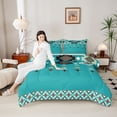 thumbnail image 4 of Feelyou Teal Aztec Women Bedding Comforter Set, Rustic Farmhouse Twin Comforter Sets, Mandala Southwestern Reversible Bedding Set, Ultra Soft Bedroom Decor, 2 Pieces, 4 of 8