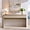 Cream, variant on Aitjunz 63" Console Table with 2 Drawers and Storage Shelf, Waterfall Wood Grain Entryway Table with Curved Edges, Long Sofa Table for Living Room, Hallway and Foyer