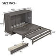 thumbnail image 4 of Bellemave Queen Size Murphy Bed with Charging Station, Wooden Murphy Cabinet Bed with Storage Drawer, Foldable Queen Size Platform Bed Frame for Guest Room Home Office (Gray), 4 of 9