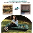 thumbnail image 3 of Porch Swing Cushions, Outdoor 3 Seats Swing Cushion Replacement with Backrest, Waterproof Bench Cushion with Ties, for Patio, Porch,Garden,Backyard (Dark Green 47 * 40 in), 3 of 5