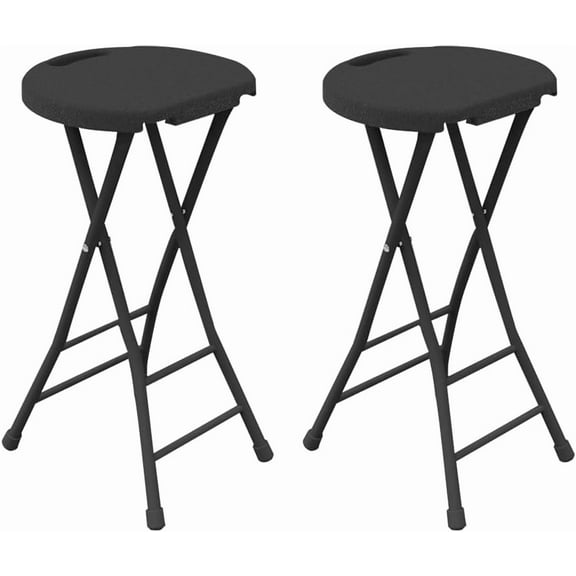 Folding Stool with Handle 24” Foldable Bar Stool with Non-Slip Feet,Portable Collapsible Stool for Camping Adults, 2pack