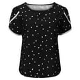 thumbnail image 6 of VALMASS Short Sleeve Shirts for Women Fashion Round Neck Printed Loose Pullover Tops Lightweight Casual Tee (L, Black), 6 of 9