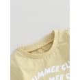 thumbnail image 5 of Suealasg Toddler Boy Girl Summer Outfits 2Pcs Infant Baby Beach Clothes Set Short Sleeve Letters Print T-Shirt Tops Elastic Waist Shorts Set 0-2 Years, 5 of 9