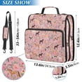 thumbnail image 2 of FORMRS Zipper Binder with Shoulder Strap 2-inch Ring 500 Sheet Capacity File Bag, Pink Floral Horses Pattern, 2 of 5