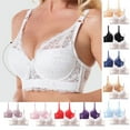 thumbnail image 3 of XFLWAM Women's Lace Bra Non Padded Underwire Unlined Bra Full Coverage Plus Size Lace Bralette 2 Packs, 3 of 3