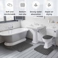 thumbnail image 6 of Black White Plaid Bathroom Rugs Set Abstract Black Morocco Texture Non Slip Absorbent Soft Bath Mats 3 Piece Set with Bathroom Rug, U-Shaped Floor Mat, Toilet Seat Cover Large Size, 6 of 9