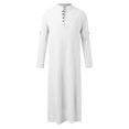 thumbnail image 4 of XDZJLR Mens Shirts Middle Arabic Style Long Button Muslim Robe Long Sleeve Robe Side Slit Robe Button Pocket Robe Shirts for Men, 4 of 5
