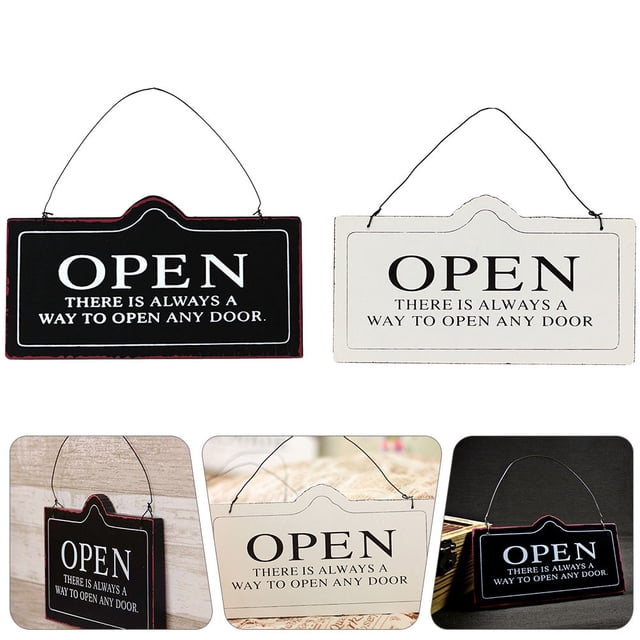 BRIGHTFUFU 2Pcs Hanging Open Closed Sign Synthetic Material White Inform Customers for Businesses
