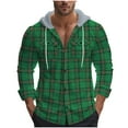 thumbnail image 2 of Ceisia Men's Loose Hooded Flannel Tartan Jacket Buttoned Pocket Long Sleeve Casual Gift Outerwear, 2 of 9