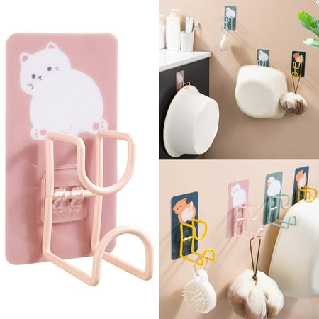 

SHISHIan Clearance Washbasin Rack Cartoon Bathroom Rack Toilet Strong Sticky Hook Wall Mounted Washbasin Hook Command Hooks 1X Washbasin Hook Multi-Color
