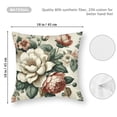 thumbnail image 3 of Vintage Flower Throw Pillow Covers Peony Rose Home Decorative Pillow Covers Retro Cotton Linen Square Decorative Cushion Covers 18*18inch, 3 of 5