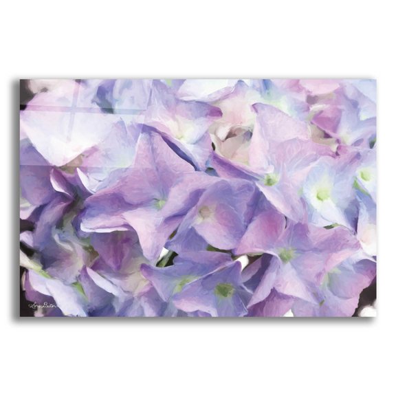 Epic Art 'Violet Hydrangeas' by Lori Deiter Acrylic Glass Wall Art, 16"x12"
