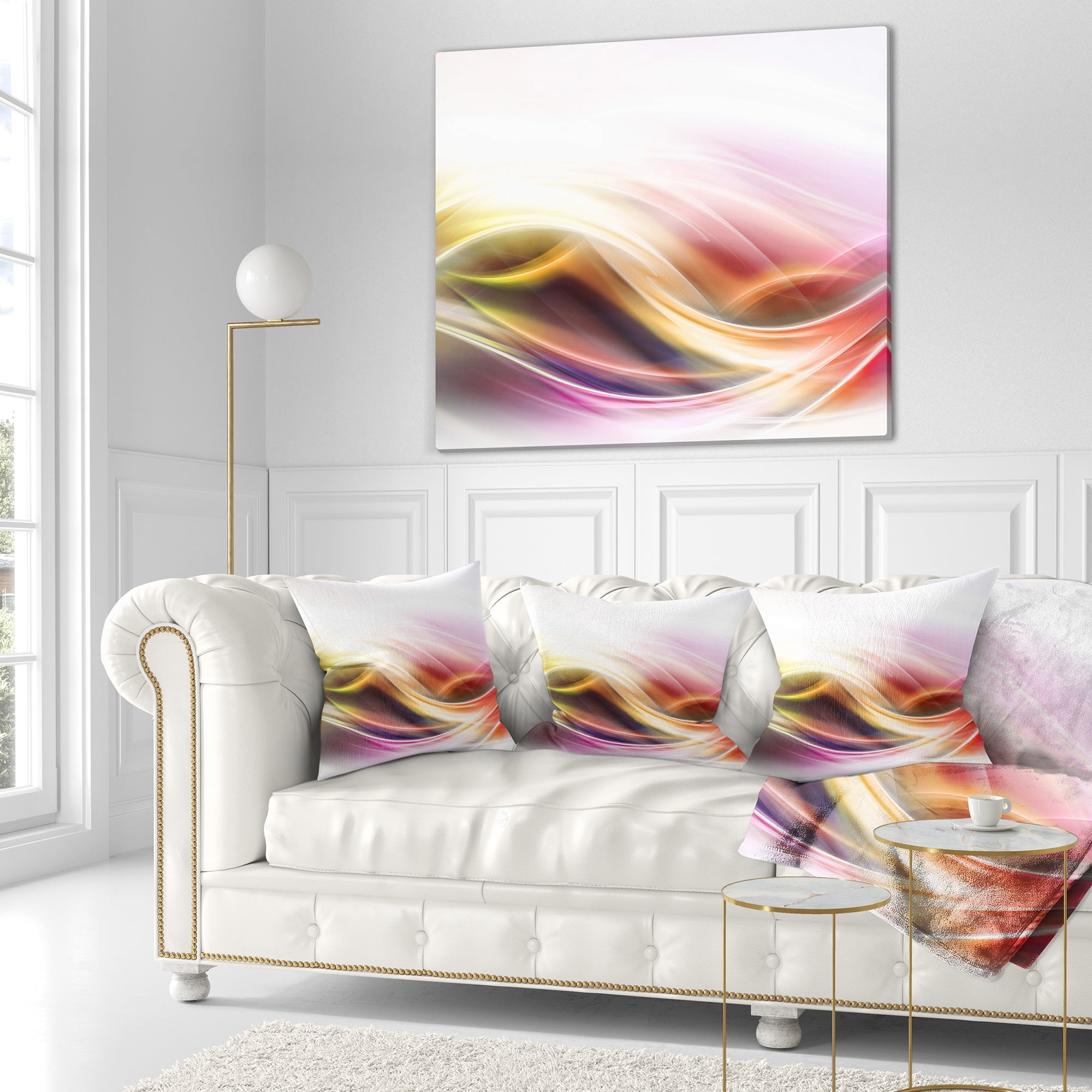 Designart Elegant Light Color Pattern - Abstract Throw Pillow - 18x18