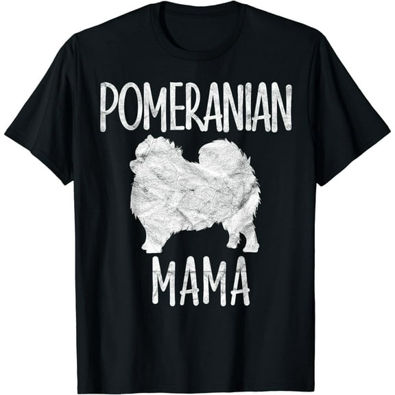 Vintage Pomeranian Mom Gift Mama Pompom Pet Dog Owner Mother T-Shirt