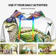 thumbnail image 4 of Fotbe Alligator Donut Pool Float Pattern Womens Long Sleeve Hoodie, Pullover Hooded Sweatshirt, Kangaroo Pocket Hoodie with Eye-catching Drawstrings-Small, 4 of 7
