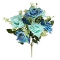 thumbnail image 2 of Bradem 12.2 Inch Blue Artificial Rose Simulation Decorative Flower, Ornament Rose, Silk Flower, Faux Rose, Home Decor Flower, Artificial Bloom, 2 of 7
