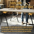thumbnail image 5 of 2 Pack Saw Horses Folding Heavy Duty, 550 Pound Load Capacity of Portable Work Table, Toughbuilt Sawhorse with Fast Open Legs,  Sawhorse Brackets,  Woodworking Carpenter Tools(Yellow), 5 of 7
