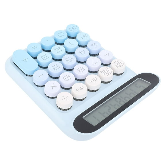 Calculadora de Interruptor Mecálico, Pantalla LCD, Botones Grandes, Bonita Calculadora de Escritorio Estética, Interruptor Azul, Funciona Con PILAS, PARA OFICINA DE NEGOCIO