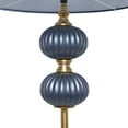 thumbnail image 5 of DecMode 69" Ribbed Blue Floor Lamp with Blue Velvet Shade, 5 of 17