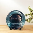 thumbnail image 6 of Balery Astronaut Helmet Reflections Print Bone China Decorative Plate Ceramic Dinner Plates Art Crafts with Display Stand-7in, 6 of 6