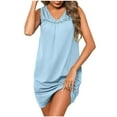 thumbnail image 2 of Viikei Womens Dresses Clearance,Summer Dresses for Women 2025,Women's Casual Sleeveless Mini Sundress Summer Spring Crewneck Tank Loose Beach Short Dresses Light Blue M, 2 of 9