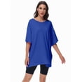 thumbnail image 5 of Women's Oversized Short Sleeve Crewneck T-Shirt - Casual Basic Tee, Summer Comfort Top, Relaxed Fit Shirt, 5 of 6