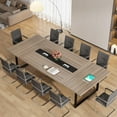 thumbnail image 7 of Tribesigns 8FT Conference Table, Large Meeting Table/Podcast Table for 10 People, Business Style Wooden Training Table with Strong Metal Frame for Office Conference, 7 of 7