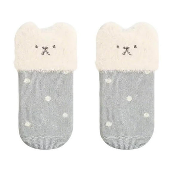 Bnwani Socks for Kids Winter Cotton Warm Thick Solid Color Socks Blue