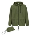 thumbnail image 3 of Ponceau Packable Men's Rain Jacket Waterproof Raincoat for Men Lightweight Windbreaker with Hood Green 3XL, 3 of 7