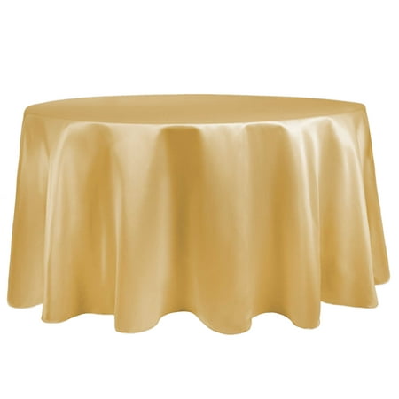 

Ultimate Textile (2 Pack) Satin 84-Inch Round Tablecloth - for Wedding Special Event or Banquet use Wheat Yellow Brown