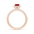 thumbnail image 7 of ANGARA Lab Grown 1 Ct Round Ruby Classic Halo Engagement Ring for Women in 14K Rose Gold (Size-6mm) | July Birthstone, Birthday, Anniversary, Jewelry Gift for Women | Lab-Grown Ruby Ring, 7 of 7