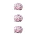 thumbnail image 3 of Qarigey Sombrero de baño para mujer, suministros para baño, gorros para el pelo para ducha, cubierta para cabeza de niña gruesa a prueba de aceite, Flor pequeña roja 3piezas Qarigey CBP383498, 3 of 6
