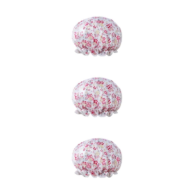 Gorro de dormir Sonducket para mujer gorros elásticos para el pelo multicolor Flor pequeña roja 3piezas