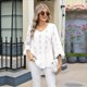 thumbnail image 4 of Camiseta de Mujer con Cuello en V, Mangas 3/4 con Volantes y Ojales, Blusa Informal, Estilo Túnica, Tendencia 2025 M, 4 of 9