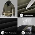 thumbnail image 5 of Muvtei Men's Hooded Softshell Jacket Fleece Lined Waterproof Hooded Soft Lightweight Windbreaker Shell Jacket Outdoor Hiking Rain Jacket Army-2XL, 5 of 11