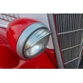 thumbnail image 2 of Miglavs, Janis 18x13 White Modern Wood Framed Museum Art Print Titled - Detail of head light and grill on red classic American Ford in Habana-Havana-Cuba, 2 of 4