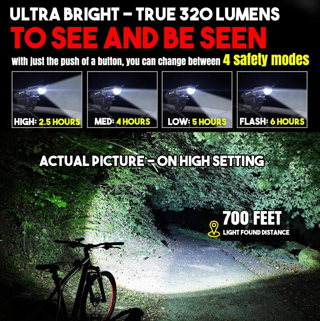 Bike Lights Front and Back, Bicycle 
