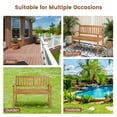thumbnail image 5 of Topbuy 2-Person Outdoor Bench Patio Wooden Bench with Ergonomic Backrest & Armrests All-weather Acacia Wood Frame 43"x 22", 5 of 10