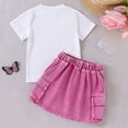 thumbnail image 2 of Cethrio Girls Summer Outfit Sets, Summer Short Sleeve 2 Piece Printed Kids Clothing Sets Purple Size 2-3T, 2 of 8