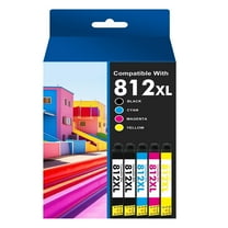 5-Pack 812XL Ink compatible for Epson 812 Ink Cartridges for Epson Workforce Pro WF-7820 WF-7840 WF-7310 Combo Pack
