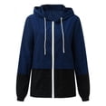 thumbnail image 1 of Opperiaya Women Packable Rain Jacket Outdoor Color Block Hooded Windbreaker, 1 of 3