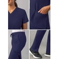 thumbnail image 4 of Adar Addition Go-Basic Scrub Set For Women - Slim V-Neck Scrub Top & Skinny Cargo Scrub Pants - A9200 - Navy - XXS, 4 of 7
