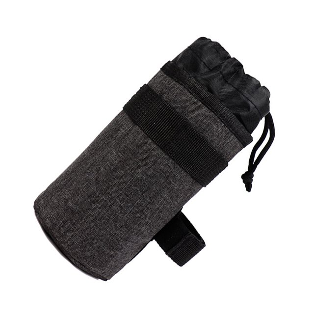 Riwesomey Poliéster bicicleta de montaña manillar barra portabotellas cordón 750 ml reemplazo térmico ciclismo bolsa de almacenamiento Automoción decorativa y accesorios Gris