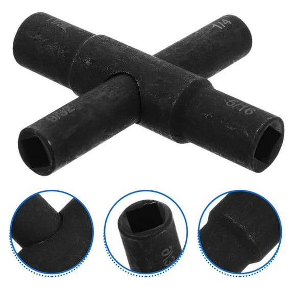 FRCOLOR  Utility Key Universal Radiator Adjustable Water Shut off Wrench Black